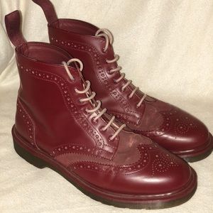 Dr Marten Burgundy Leather Boots